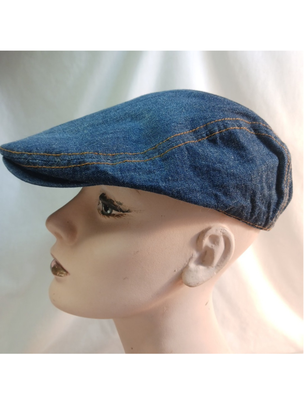 Page Boy Blue Denim Drivers Camp Striped Interior 100% Cotton L/XL Snap Front
